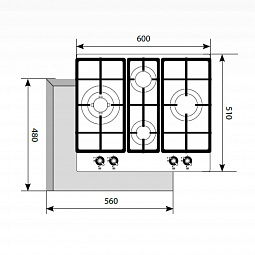 Газовая варочная поверхность LEX GVG 643 C IV